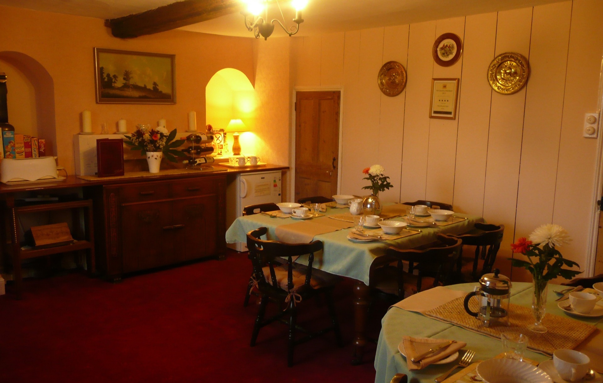 The dining room at Woodhouse Farm B&B