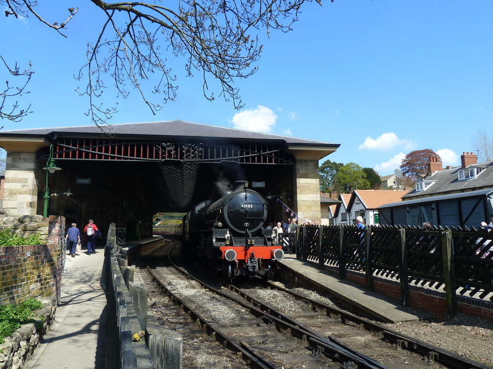 A steam train at Pickering Railway Station
